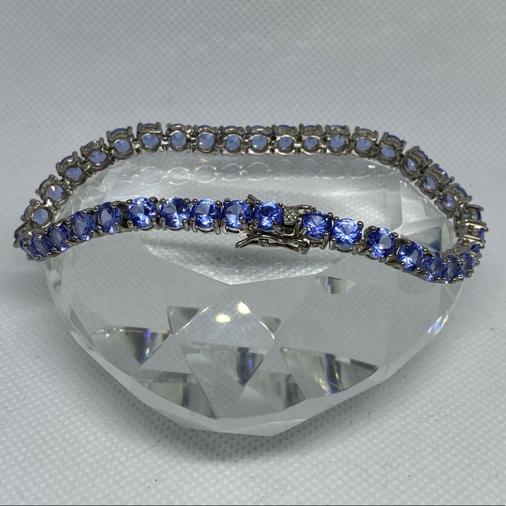 Violet Blue Sterling Silver Tennis Bracelet
